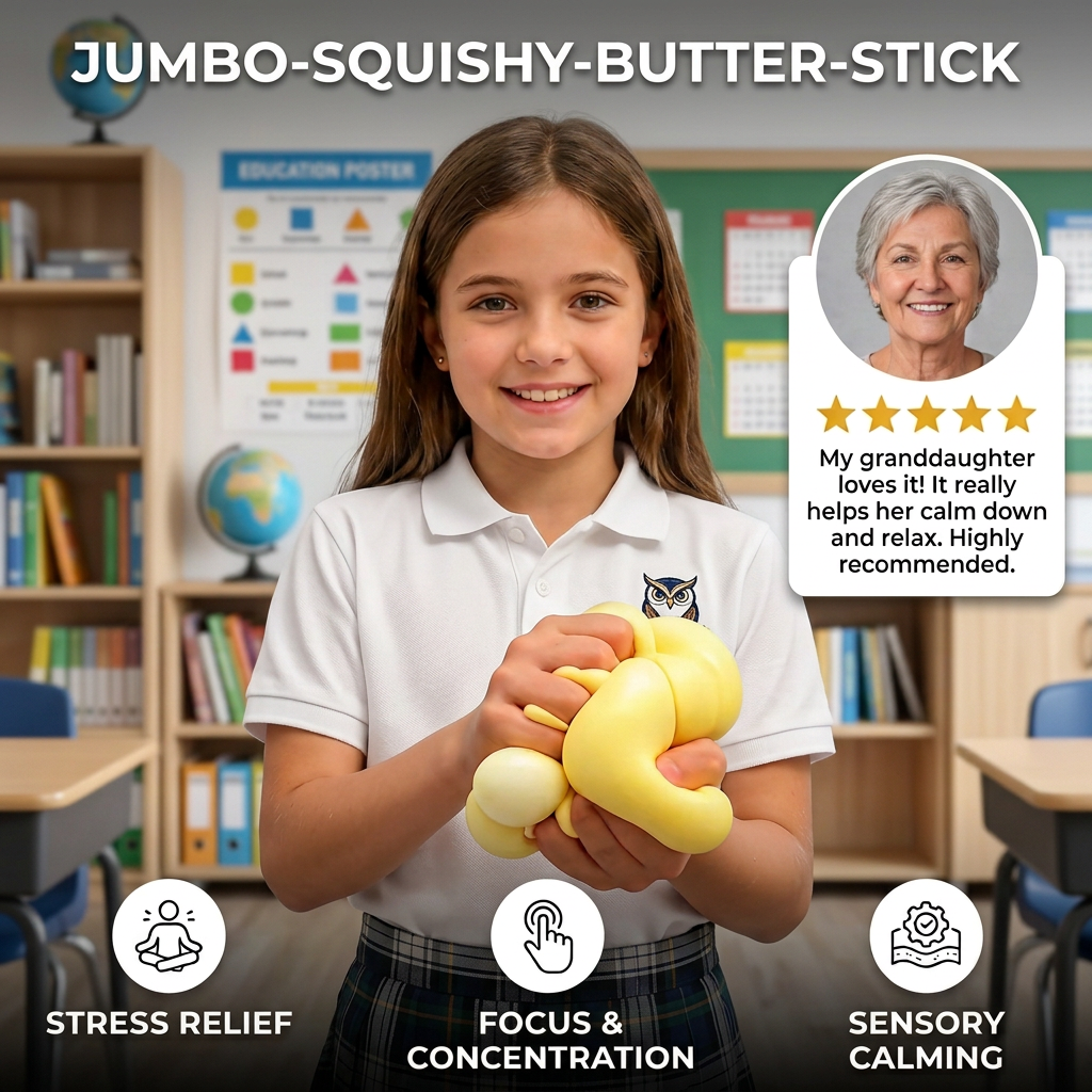 Jumbo Squishy Butter Stick – Slow-Rise Stress Ball & Sensory Fidget Toy
