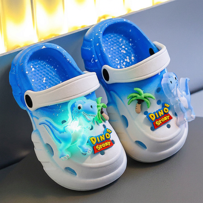 Kids’ LED Dinosaur Clogs – Light-Up Non-Slip Summer Garden & Beach Shoes