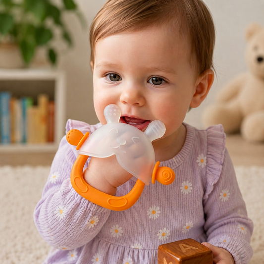 Bunny Baby Teething Mitten – Soft BPA-Free Silicone Gum Soother with Anti-Drop Wristband (3–18 Months)