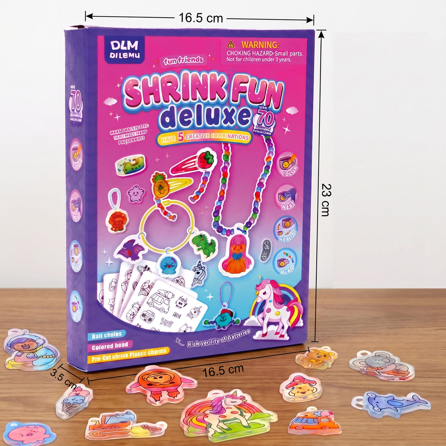 DIY Shrink Art Keychain & Charm Making Kit for Kids