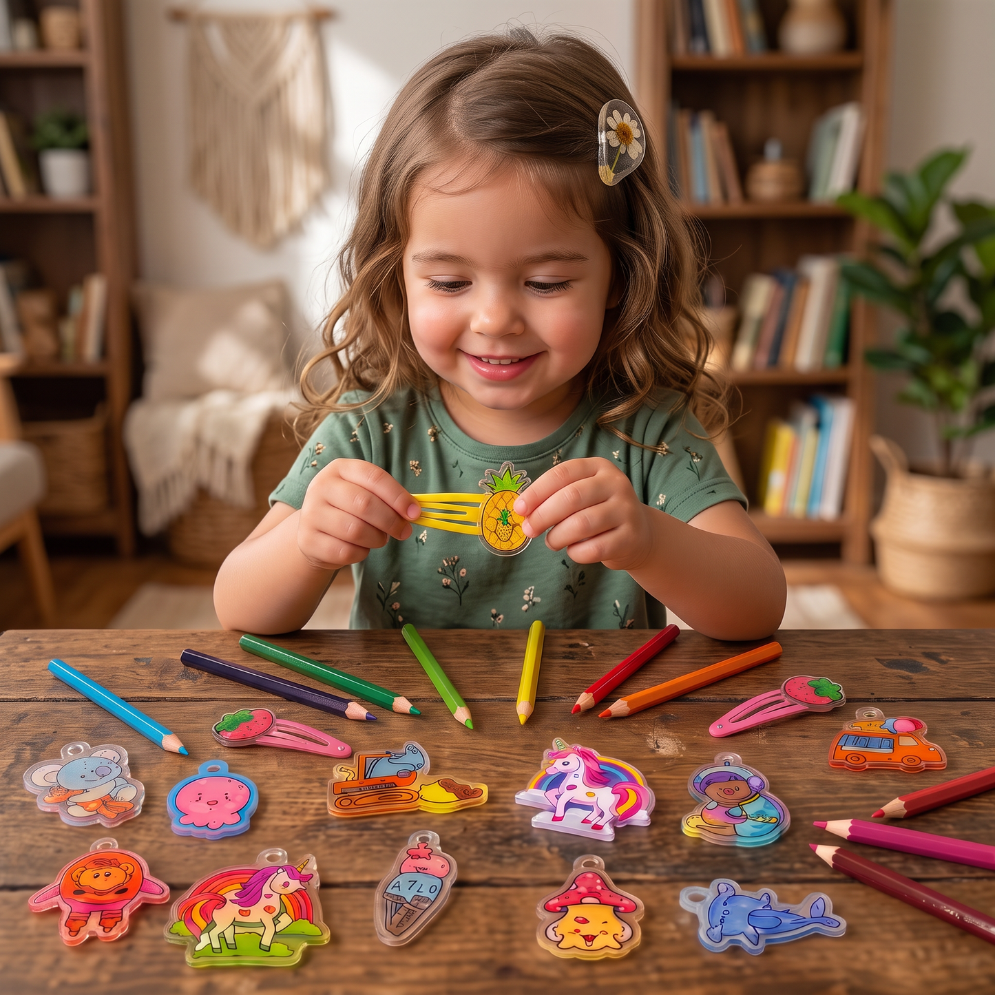 DIY Shrink Art Keychain & Charm Making Kit for Kids