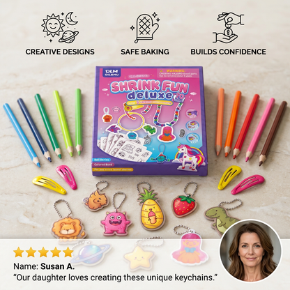 DIY Shrink Art Keychain & Charm Making Kit for Kids
