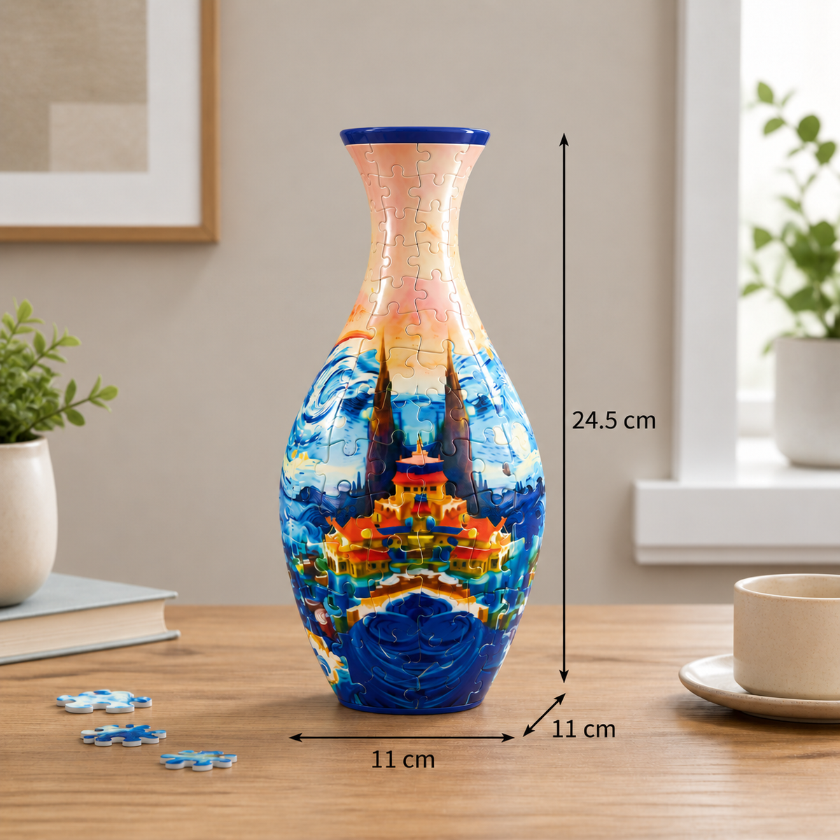 DIY 3D Jigsaw Puzzle Flower Vase