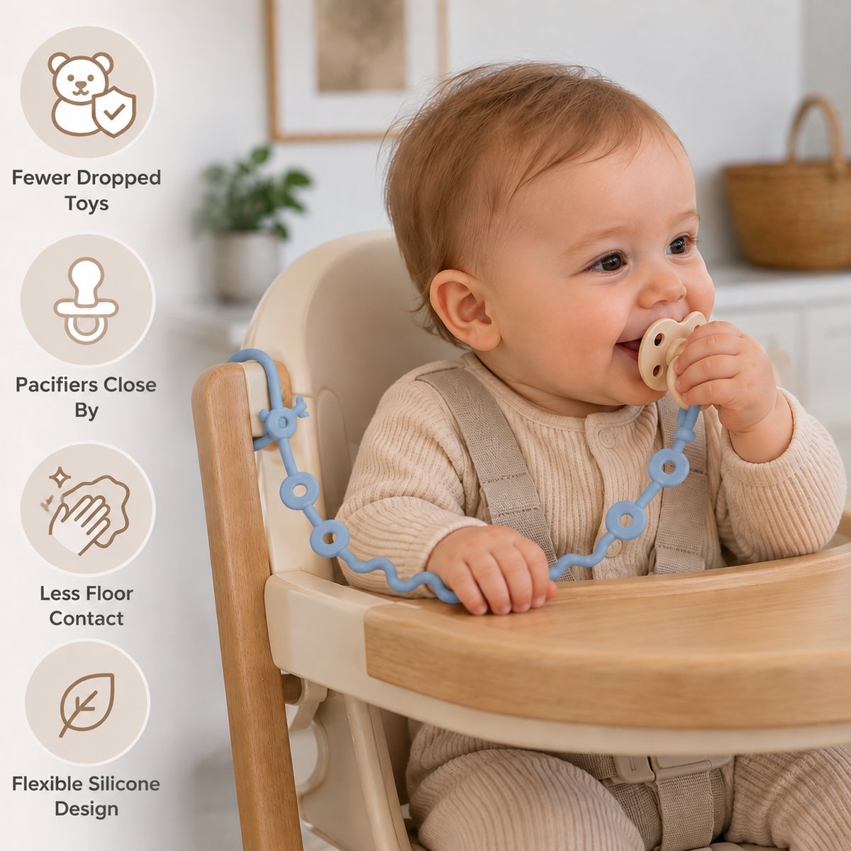 Universal Silicone Anti-Drop Toy & Pacifier Strap