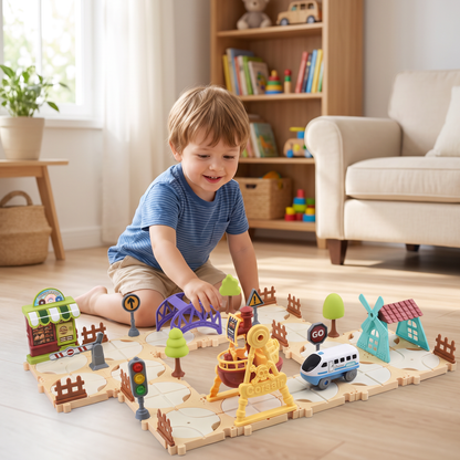 DIY Amusement Park Railway Building Set