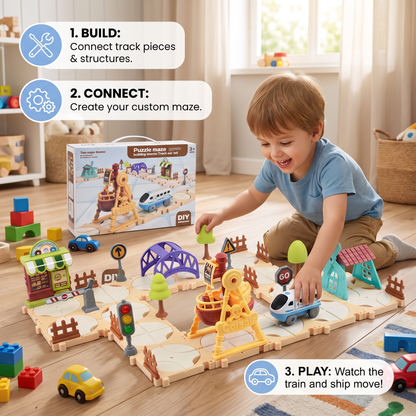 DIY Amusement Park Railway Building Set