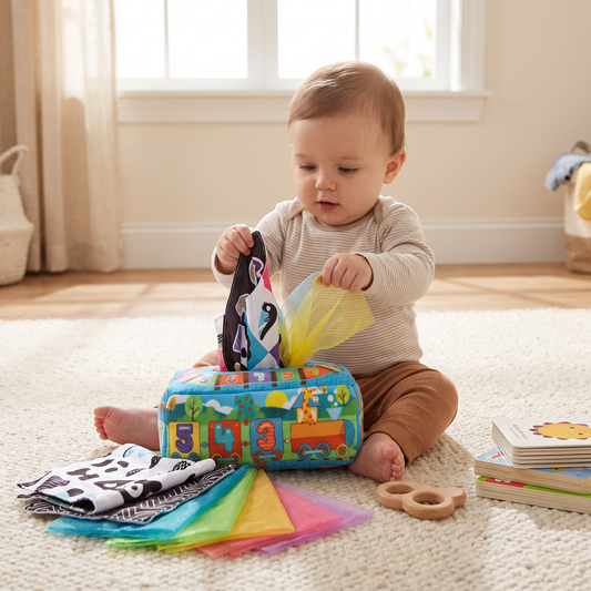 Montessori Magic Tissue Box – Sensory Learning Toy for Babies