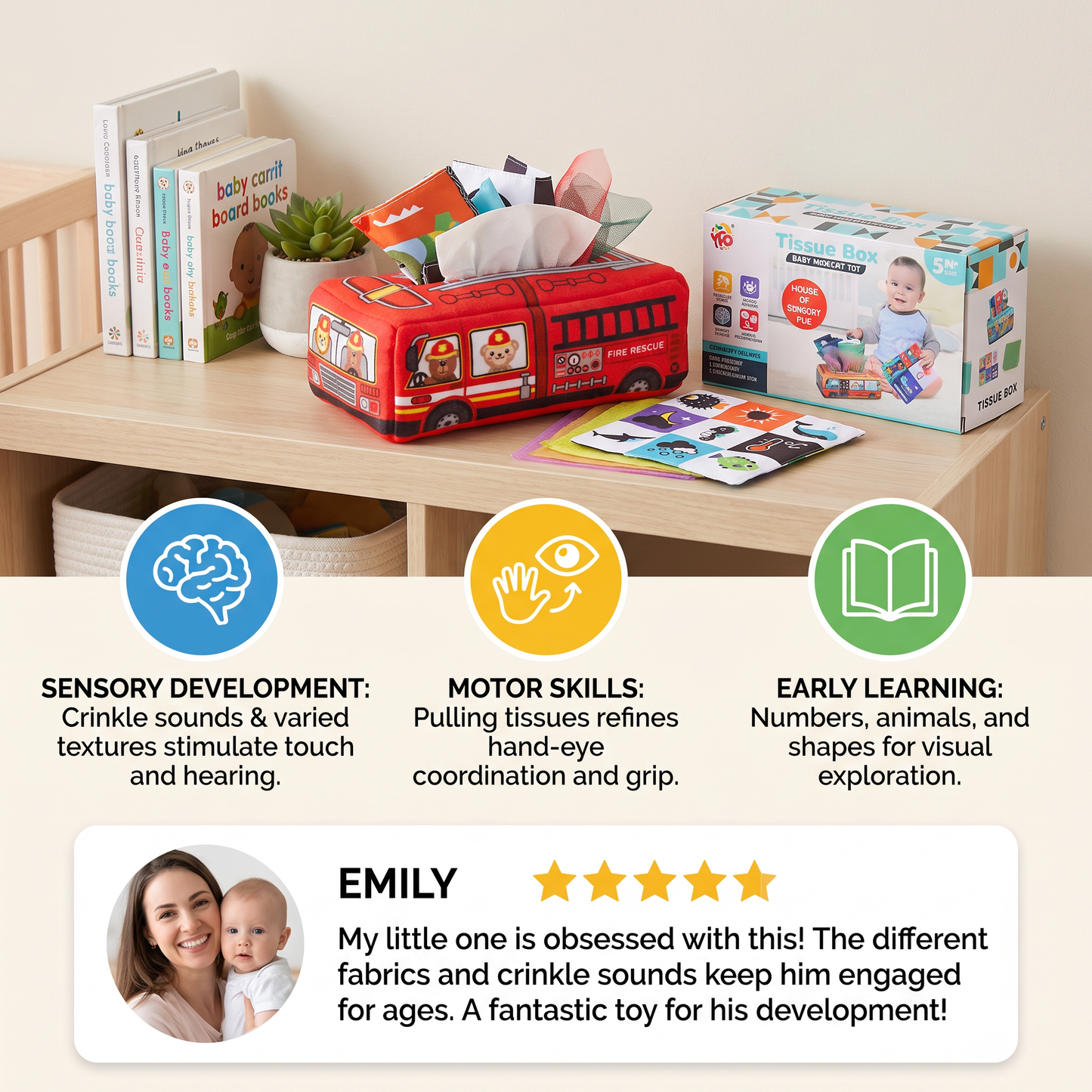 Montessori Magic Tissue Box – Sensory Learning Toy for Babies