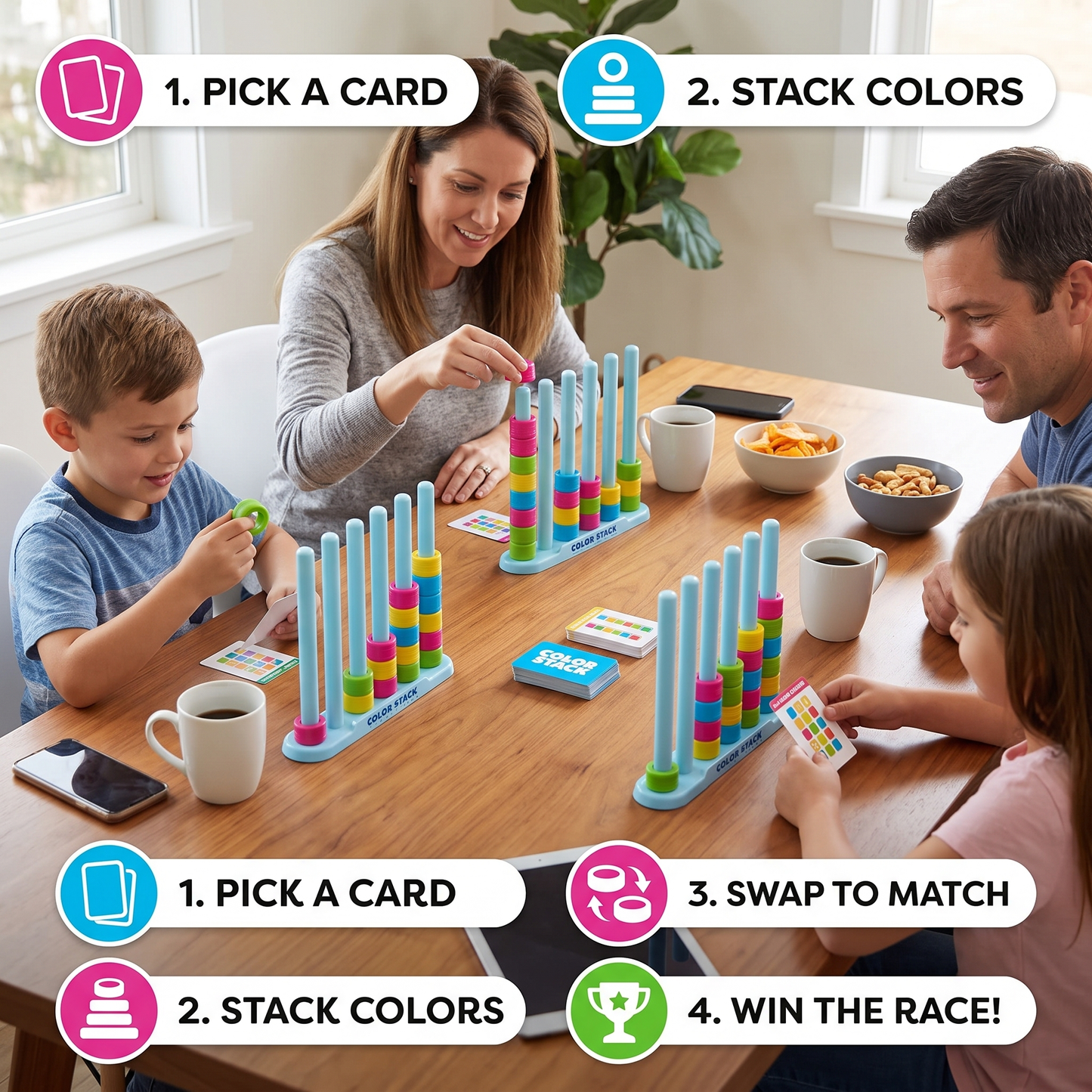 Color Stack Challenge – Fast-Paced Color Matching Party & Family Game