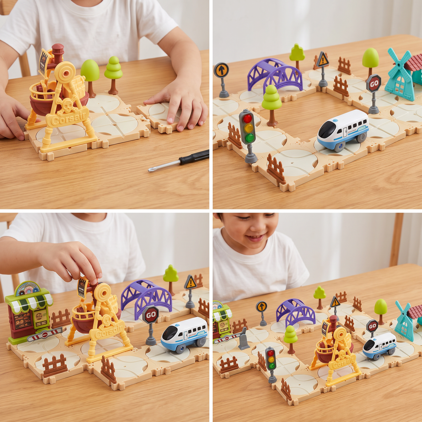 DIY Amusement Park Railway Building Set