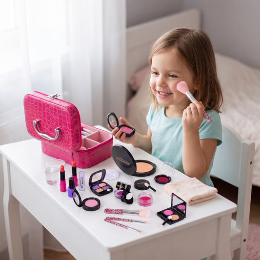 Make-up Play Set for Girls – Safe Kids Cosmetic Set with Practical Bag