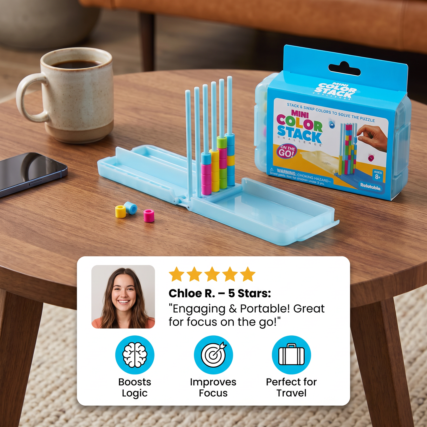 Mini Color Stack Challenge – Portable Brain Training Game