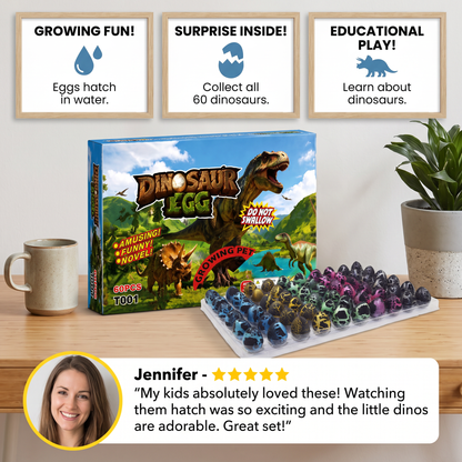 Hatching Dinosaur Egg Kit – Grow-in-Water Dino Eggs with Surprise Toys