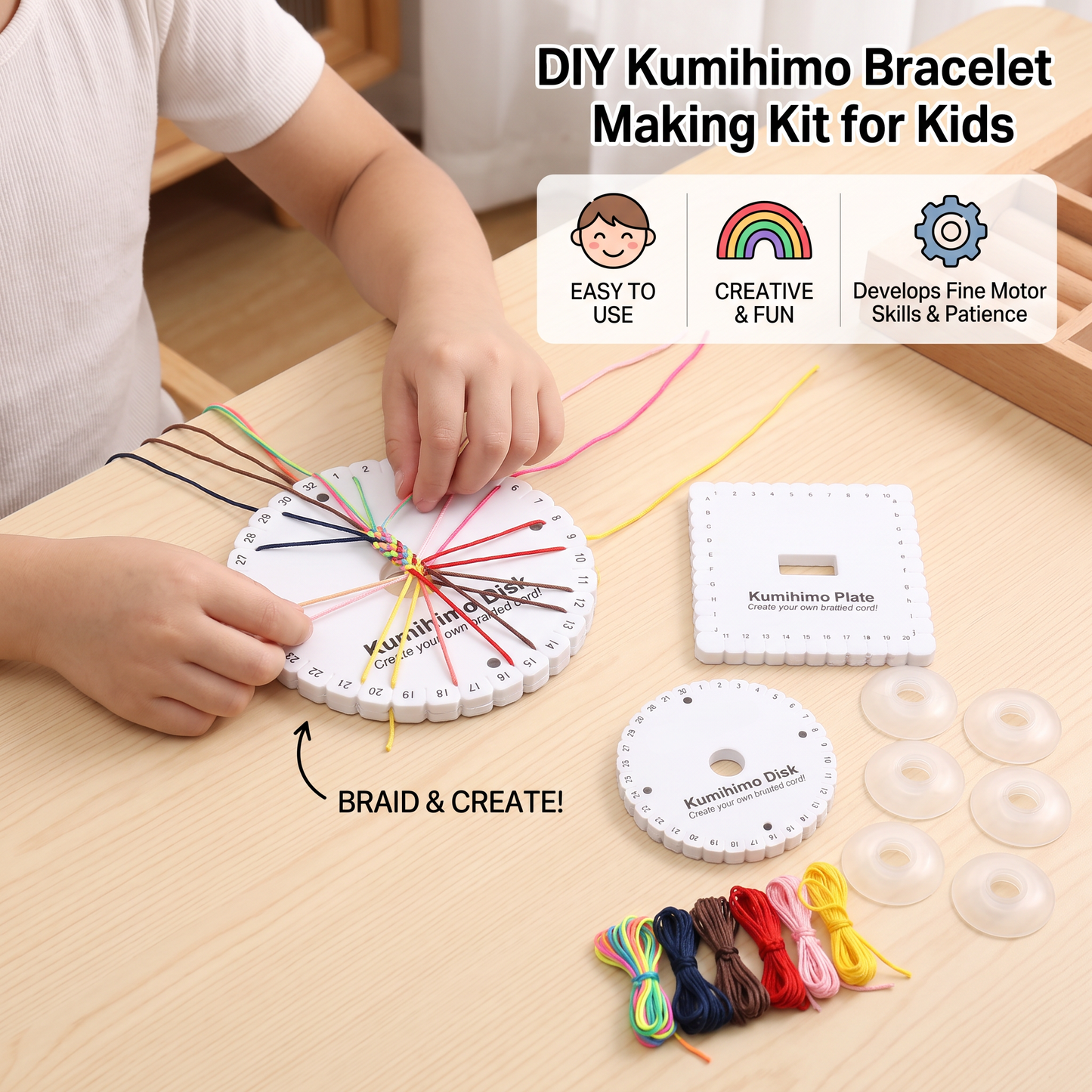 DIY Kumihimo Bracelet Making Kit for Kids