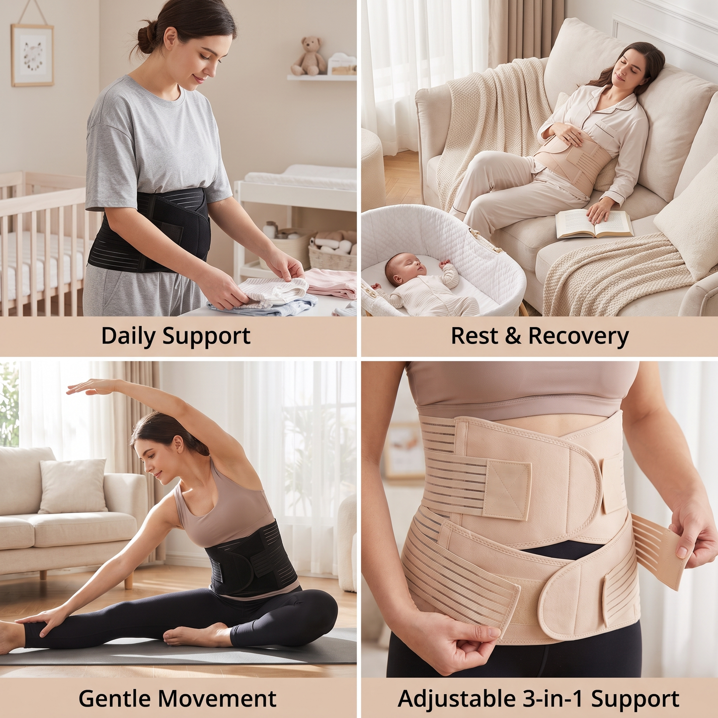 3-in-1 Postpartum Belly Support & Recovery Wrap