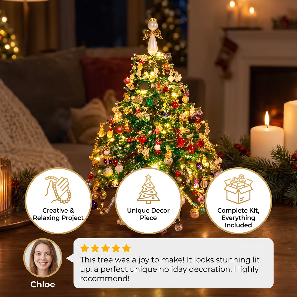 DIY Crystal Beaded Christmas Tree Craft Kit