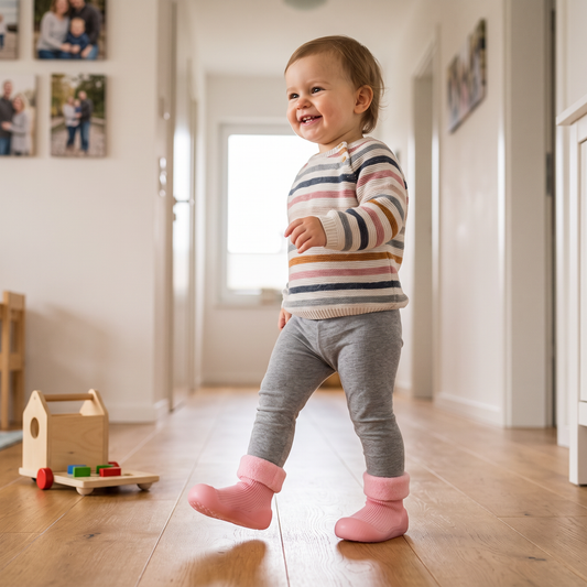 Warm Baby Walking Sock Shoes with Soft Non-Slip Soles