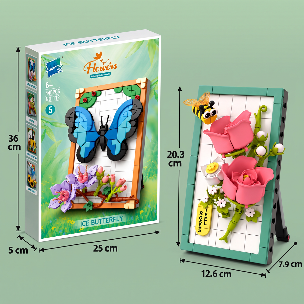 DIY 3D Nature Frame Building Blocks Set – Flowers & Insects
