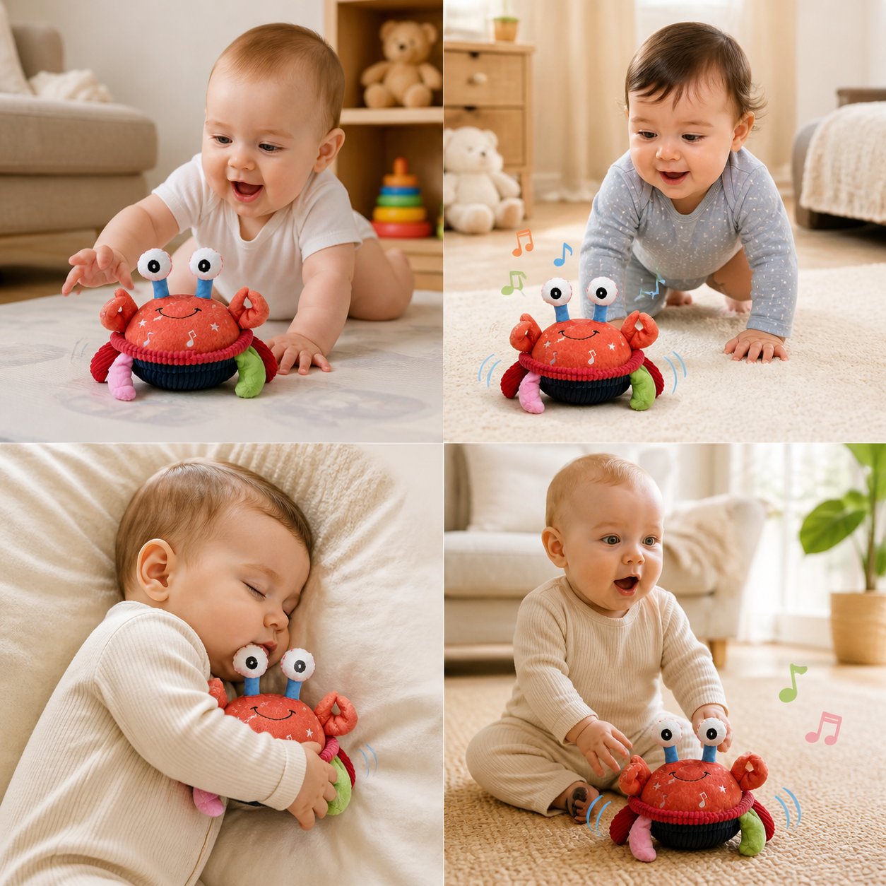Interactive Musical Crab with Voice Function – Moving Educational Toy for Babies