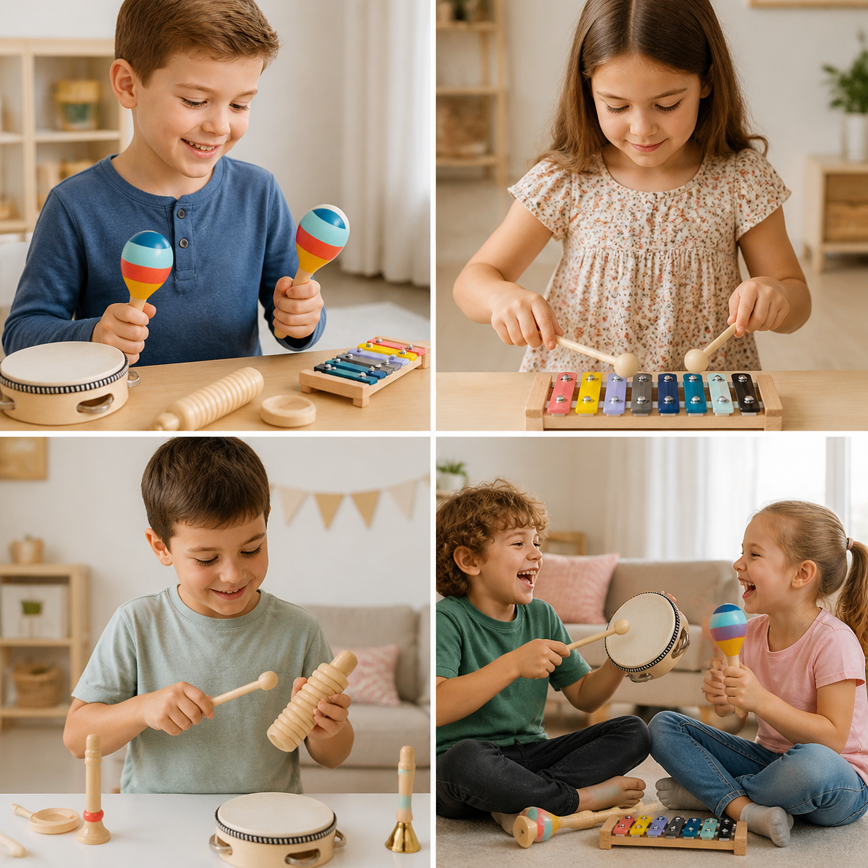 Wooden Musical Instrument Set – Montessori Percussion & Rhythm Learning Toys for Kids