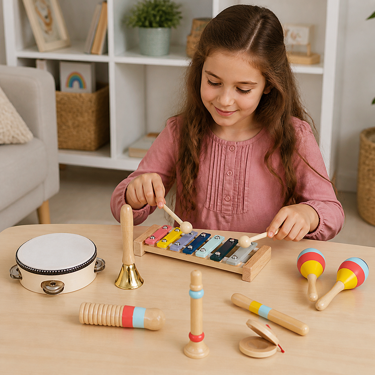 Wooden Musical Instrument Set – Montessori Percussion & Rhythm Learning Toys for Kids