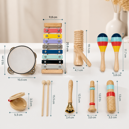 Wooden Musical Instrument Set – Montessori Percussion & Rhythm Learning Toys for Kids