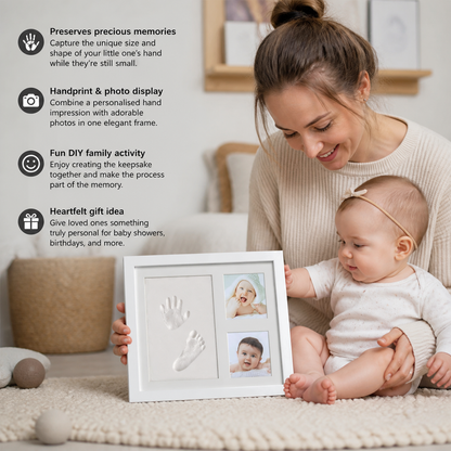 DIY Kids Handprint Keepsake Frame Kit – Hand Impression & Photo Display