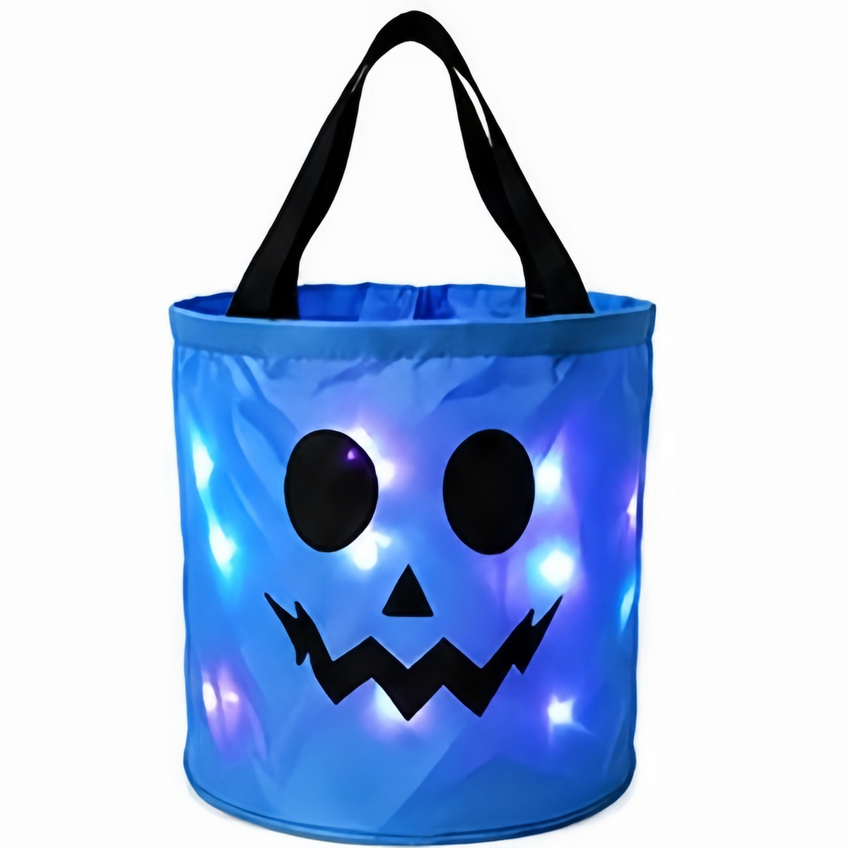 LED Halloween Trick-or-Treat Candy Bucket – Reusable Light-Up Tote Bag