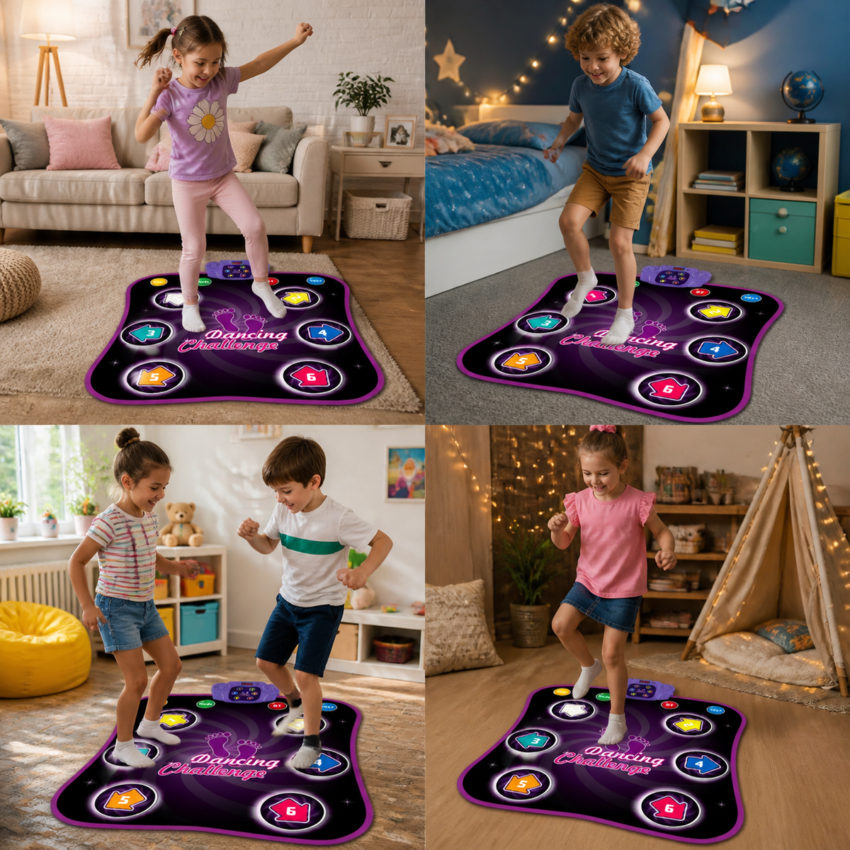 Kids’ Light-Up Bluetooth Dance Mat with 5 Game Modes