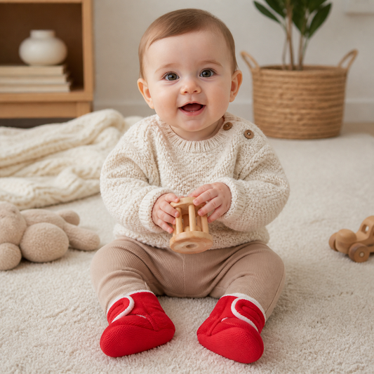 Warm & Cozy Plush Baby Booties with Soft, Non-Slip Soles