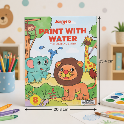 Watercolor Painting Book with Brush – Mess-Free Paint with Water Fun