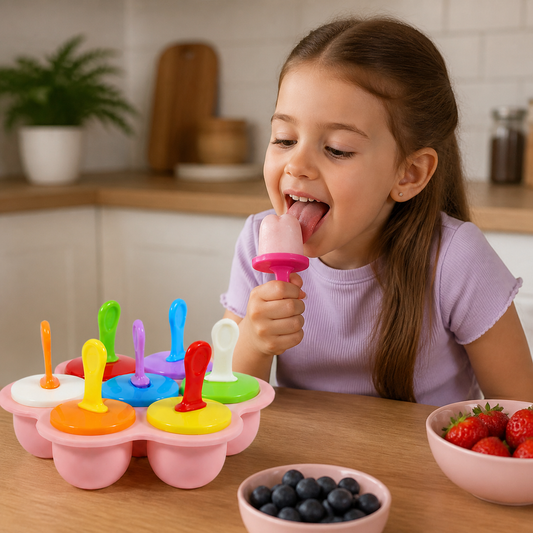 7-Piece Silicone Popsicle Mold – Reusable Ice Pop Maker for Kids