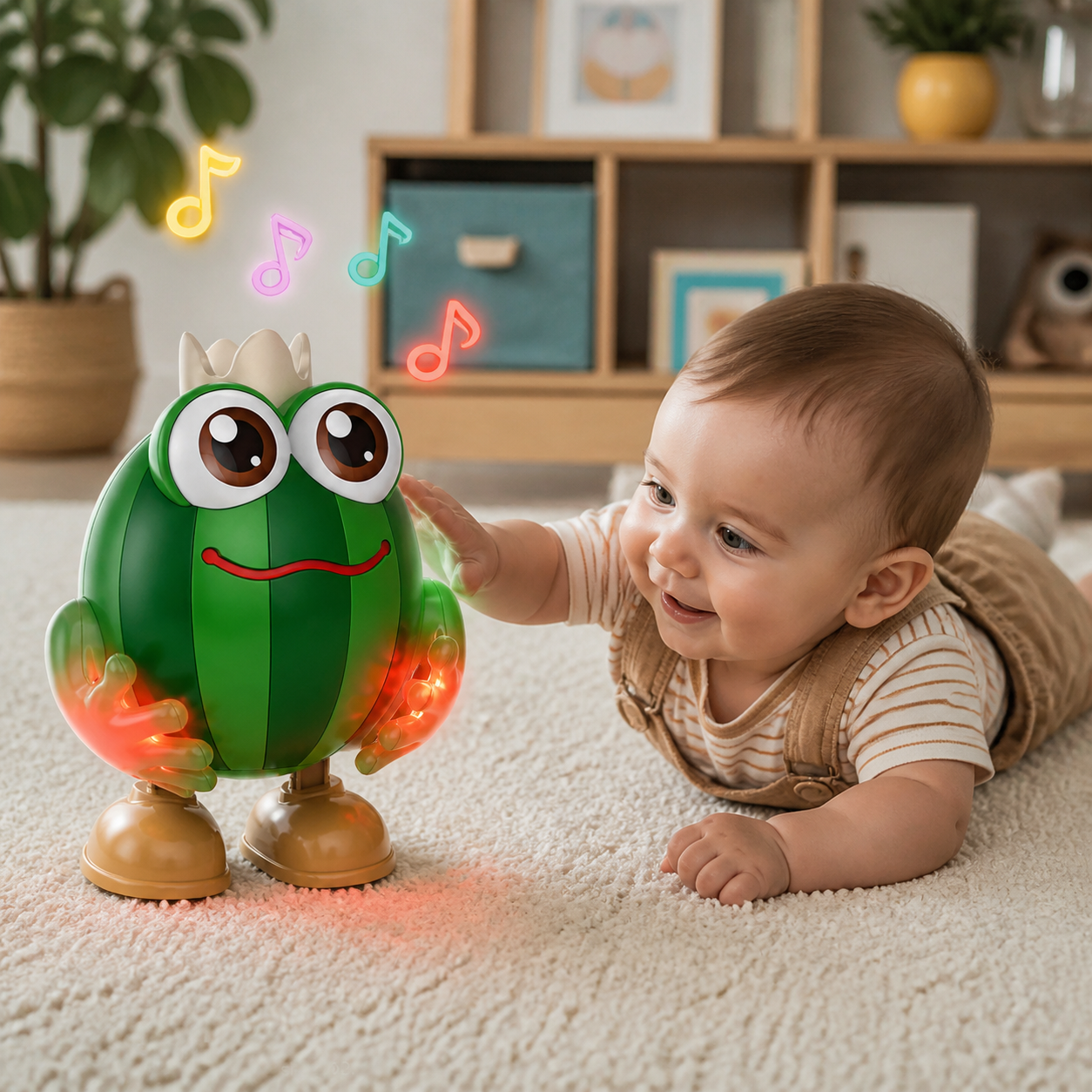 Dancing Watermelon Head-Up Tummy Time Toy with Lights & Music