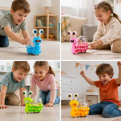 3-in-1 Moving Snail Toy with Basketball Hoop & Telescopic Eyes