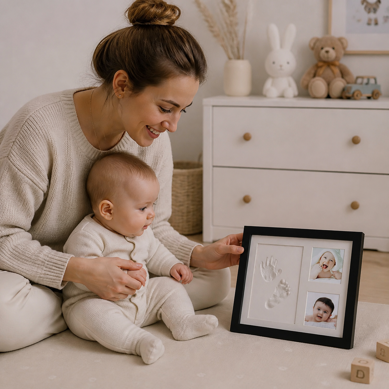 DIY Kids Handprint Keepsake Frame Kit – Hand Impression & Photo Display