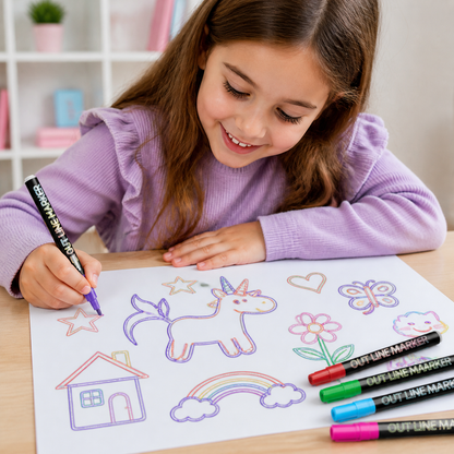 Outline Shimmer & Metallic Glitter Marker Set