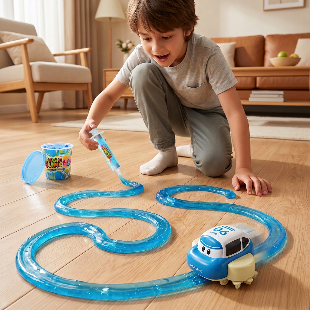 Magic Slime Race Track Set – DIY Electric Car Adventure