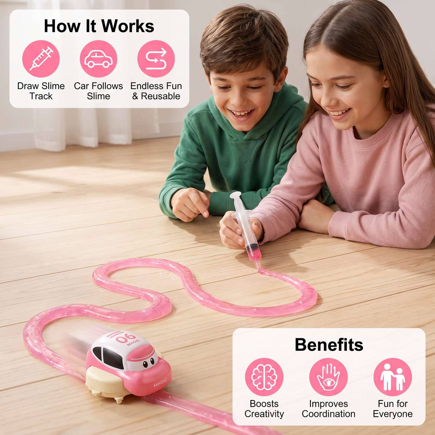 Magic Slime Race Track Set – DIY Electric Car Adventure