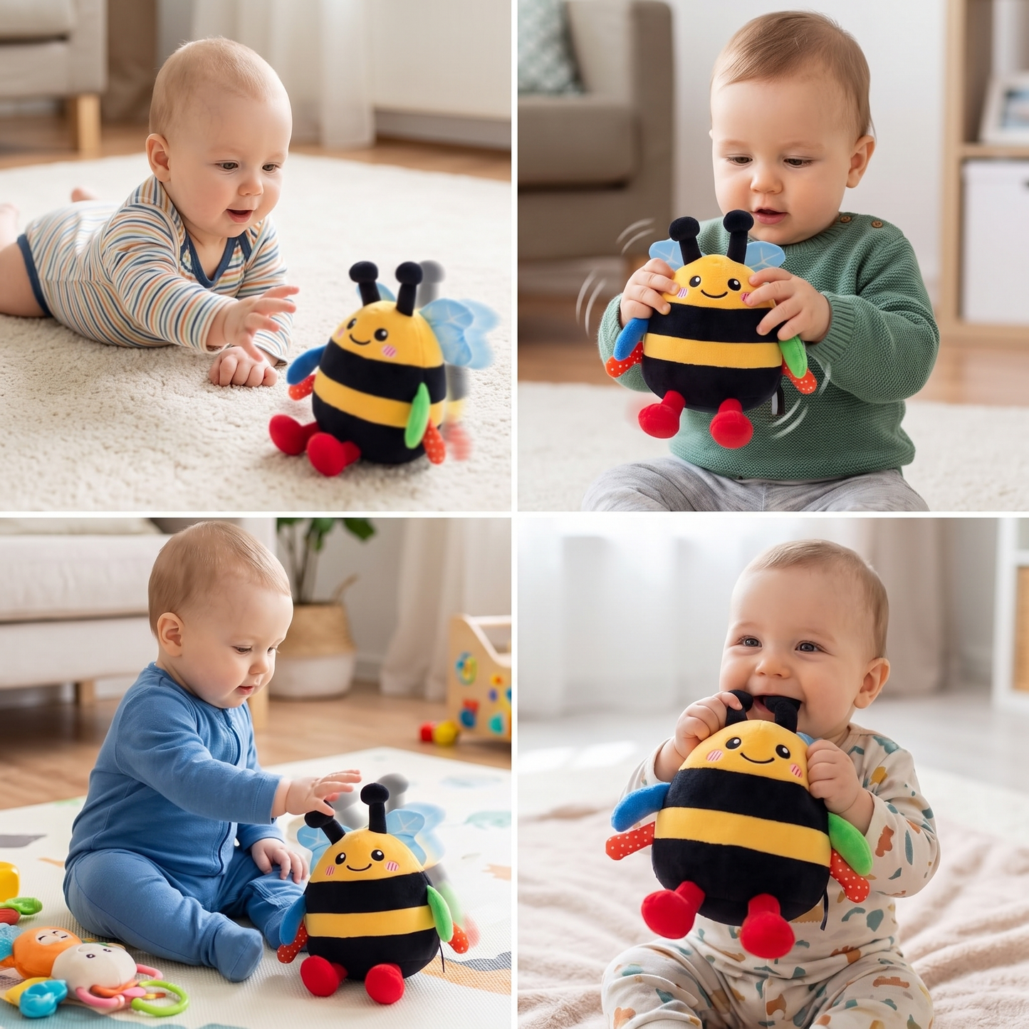 Interactive Musical Tummy Time Bee Plush Toy