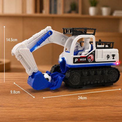 Musical Excavator Toy with Automatic Soccer Ball Scooping & LED Lights