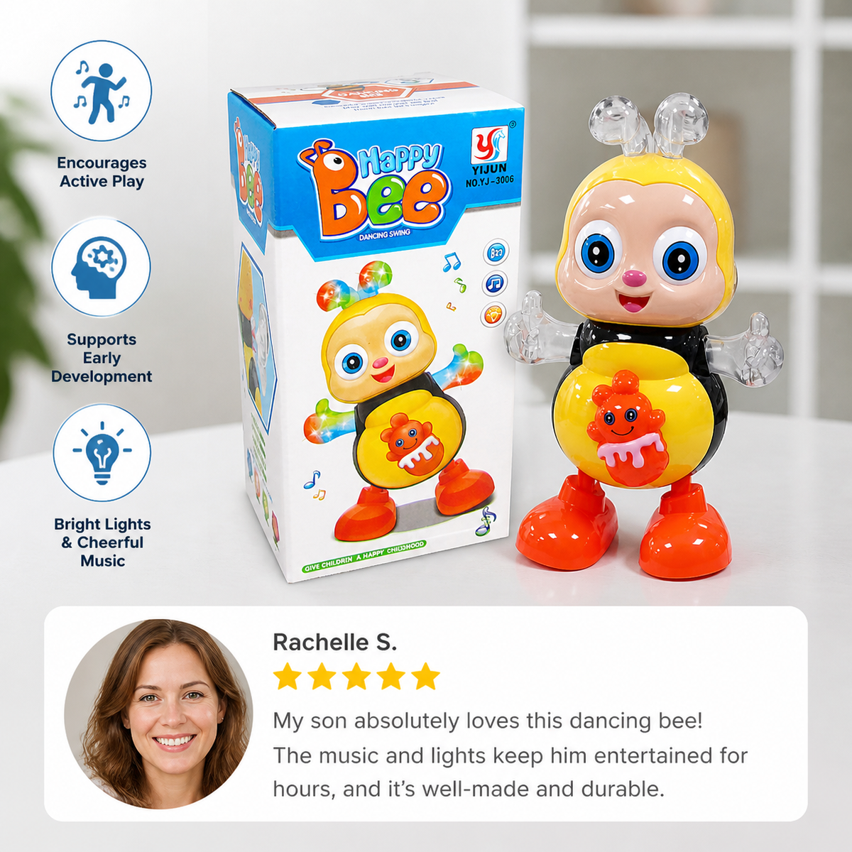 Musical Dancing Bee Toy with Lights and Music