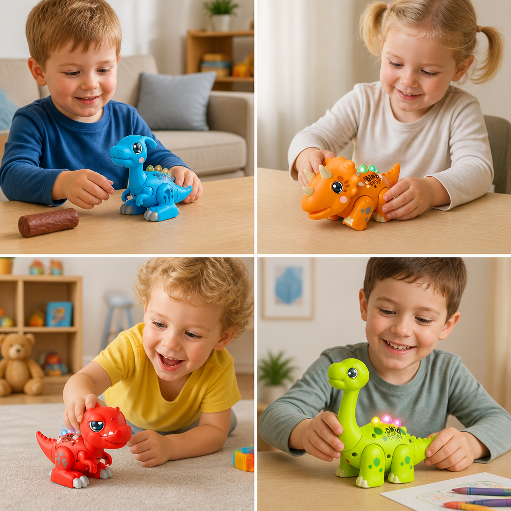 Easy-Assembly STEM Learning Dinosaur Toy with Lights & Sounds