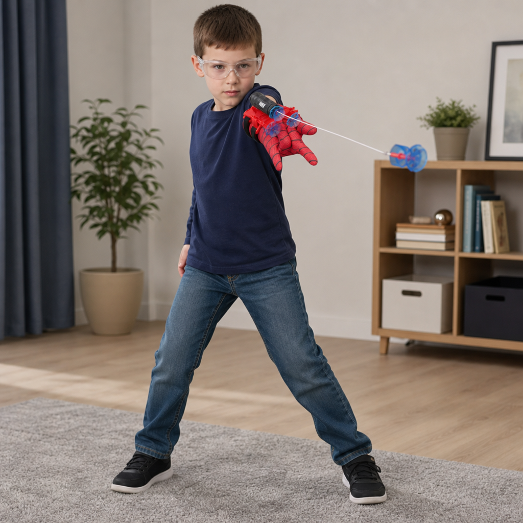Superhero Web Launcher Glove Set – Wrist String Shooter with Suction Darts