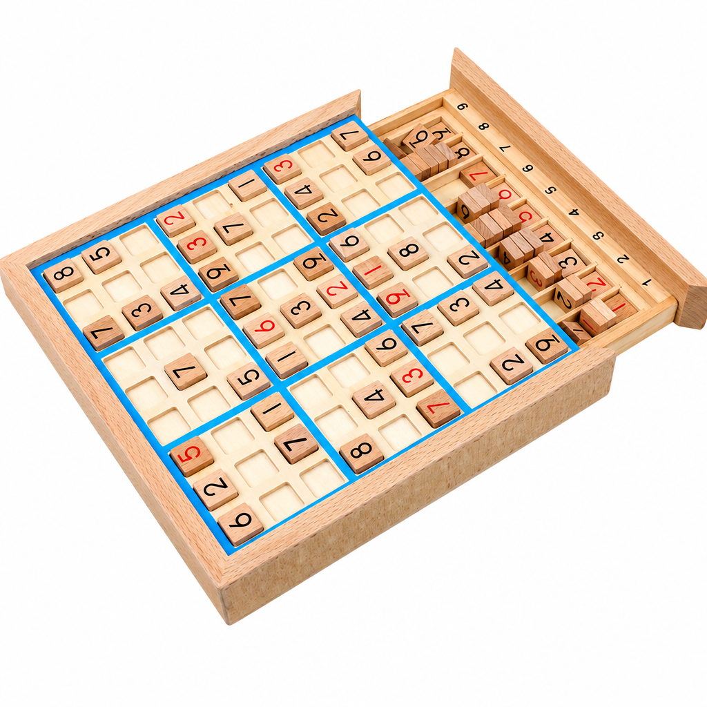 Wooden Sudoku Puzzle Board – Educational Logic & Math Game