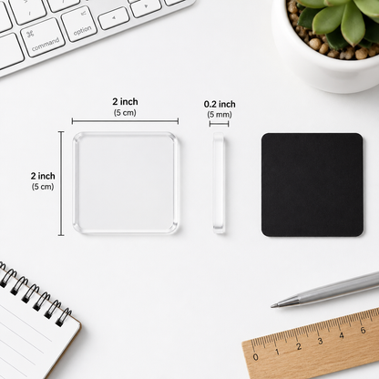 Clear Acrylic Magnetic Photo Frames with Adhesive Backing