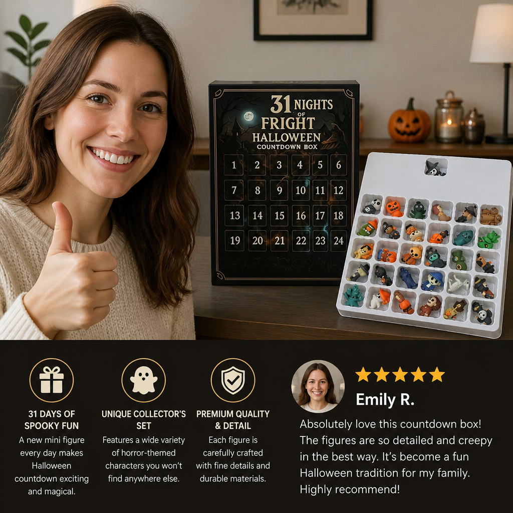 Halloween Countdown Calendar with Surprise Horror Mini Figures & Charms