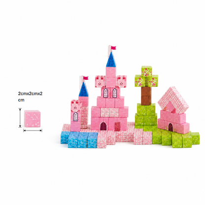 Montessori Princess Dream Castle Magnetic Building Cubes Set