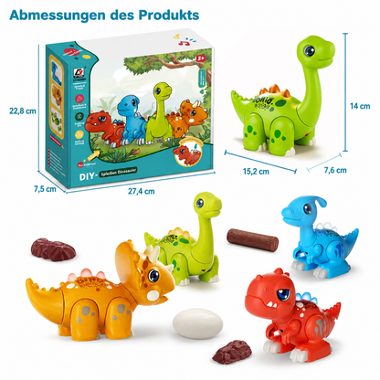 Easy-Assembly STEM Learning Dinosaur Toy with Lights & Sounds