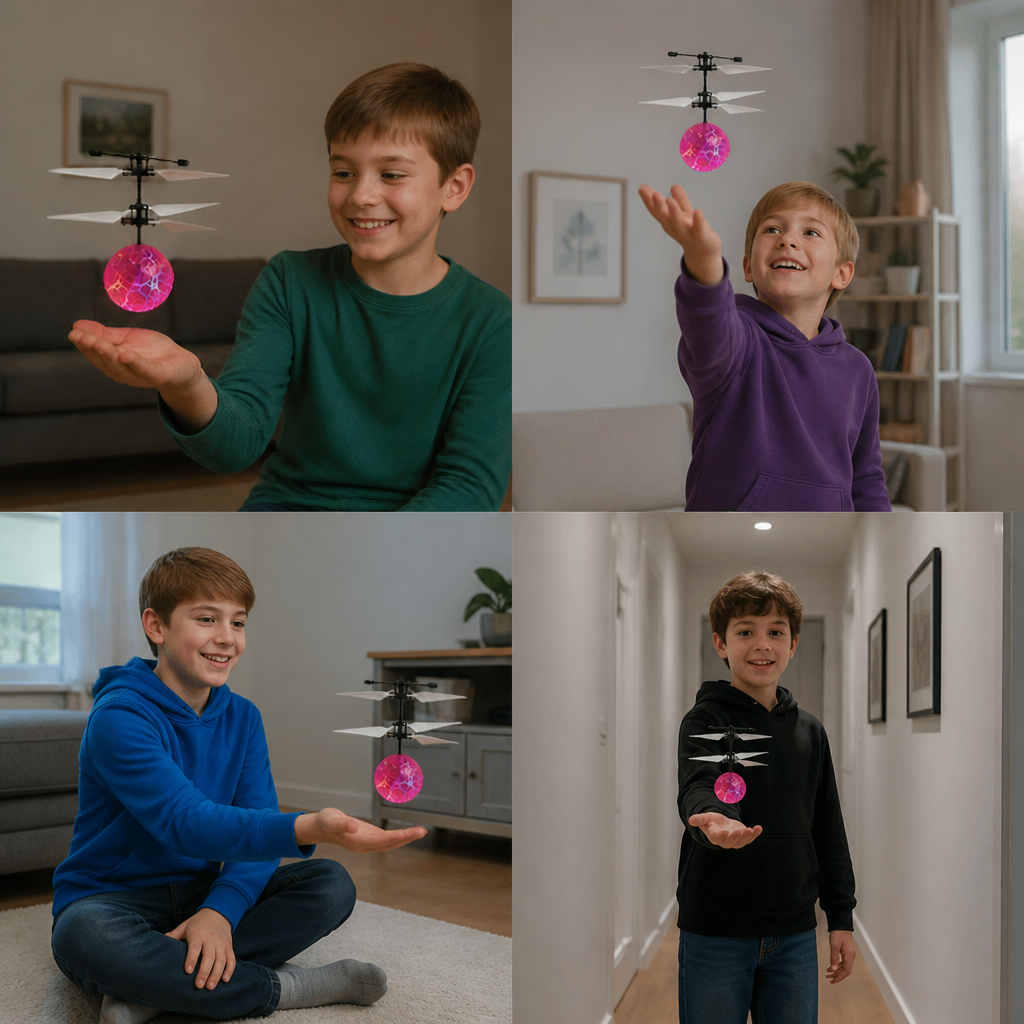 Hand-Controlled Flying LED Ball Drone for Kids