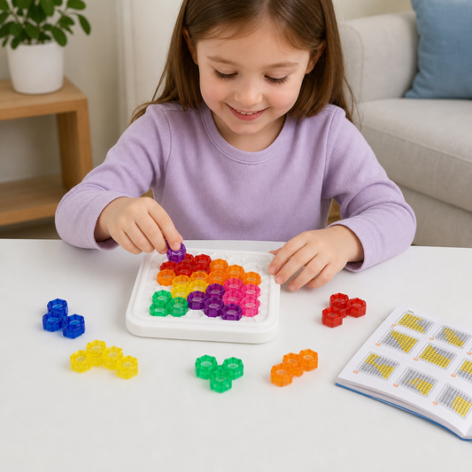 Rainbow Bead Puzzle Board – Logic & Problem-Solving Game